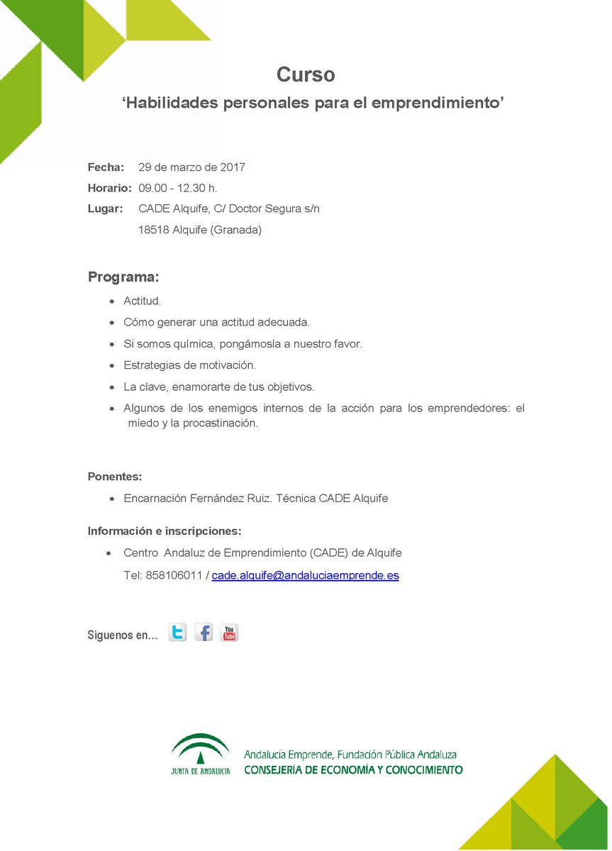 cadegranada's tweet photo. Sabes cómo generar una actitud adecuada para el emprendimiento? No te pierdas este taller en #CADEAlquife el 29-03  https://t.co/wwfD5qQ1gb https://t.co/OQtRGCd1ei