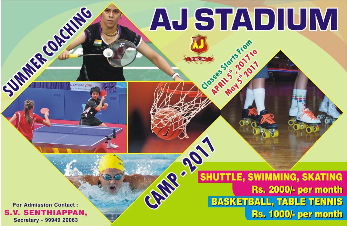 ajstadium's tweet photo. Summer Camp at our stadium #ajstadium #summbercamp #badminton #sivakasi https://t.co/2QzpmdKCGr