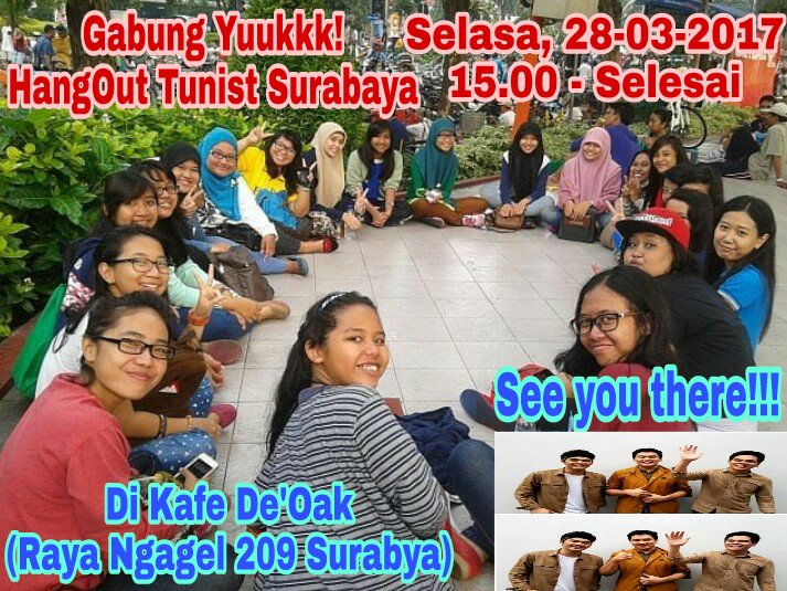 Jangan lupa! BESOK! HangOut Tunist Surabaya | 15.00 - selesai | di Kafe De'Oak (Raya Ngagel 209 Surabaya) | See u there | <a href="/TheOvertunes/">TheOvertunes</a>