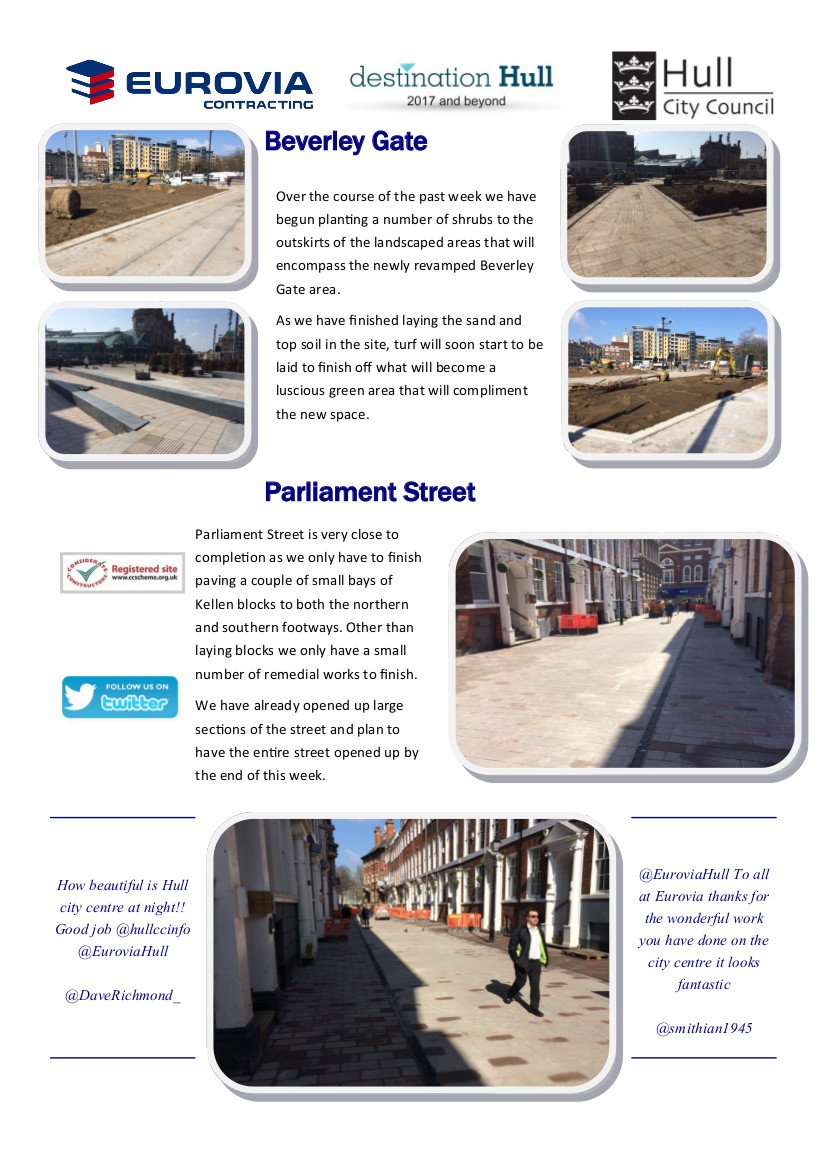 destinationHull's tweet photo. Your Public Realm update here guys...feel free to read, RT &amp; share. Thanks to @EuroviaHull for pulling it together! #destinationHull https://t.co/yRGoAXmtWl
