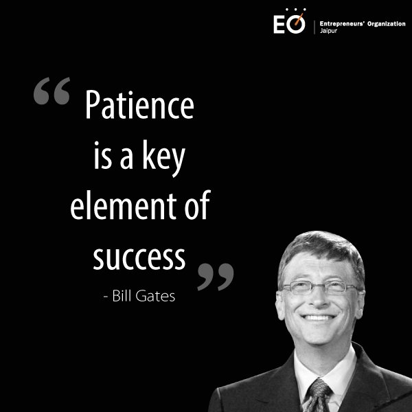 Be patient towards work &amp; the results will reap out in a positive way.  #EOJaipur #Entrepreneur #MondayMotivation #Goals