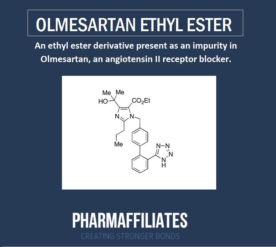 PharmaPasl's tweet photo. OLMESARTAN ETHYL ESTER 
#olmesartan #medoxomil #dehydro #pharmaffiliates #pharmacy #bestimpuritysupplierindia @PharmacyPodcast  @FDArecalls https://t.co/Eag8CIUBVl