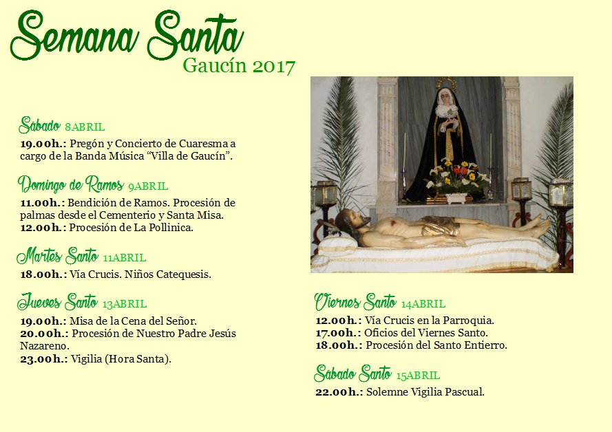 GaucinBlanco's tweet photo. Programación para la Semana Santa 2017 de #Gaucin 👇 https://t.co/pYu8zfRIix