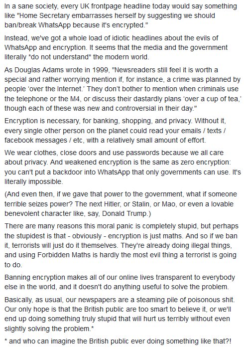 enhughesiasm's tweet image. A little rant about WhatsApp from over on Facebook