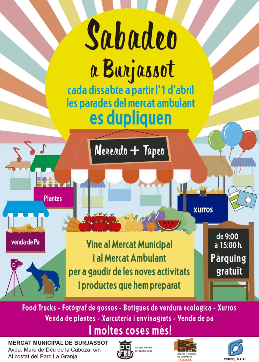El 01 de abril el mercado ambulante de los sábados se duplica. Además vuelven los food trucks y la calidad de siempre #megustamimercado