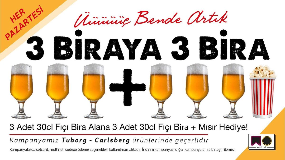Korkma biz seninleyiz😉bu pazartesi sendrom yanına bile yaklaşamayacak. Çünküüü; Üüüüüüüüç sende artık 💪🍻🍻🍻➕🍻🍻🍻🍿
