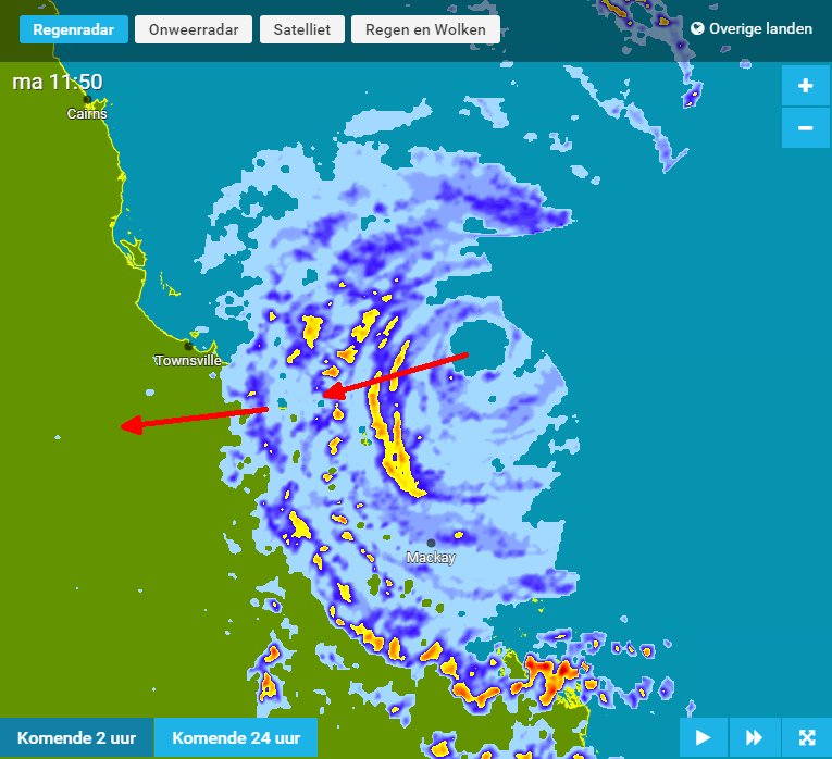 Meteoplaza_be's tweet photo. De Australische oostkust maakt zich op voor orkaan #Debbie. het oog is op de radar al mooi te volgen. https://t.co/Q6UZbBi0GU https://t.co/jiAQQj60Nl