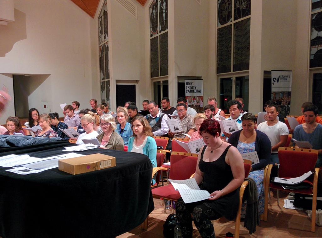 GraduateChoirNZ's tweet photo. First combined rehearsal with @HTCAuckland Choir for ANZACS - A Concert of Commemoration!  https://t.co/O9WGfJ8aKP https://t.co/sHznhM22KA
