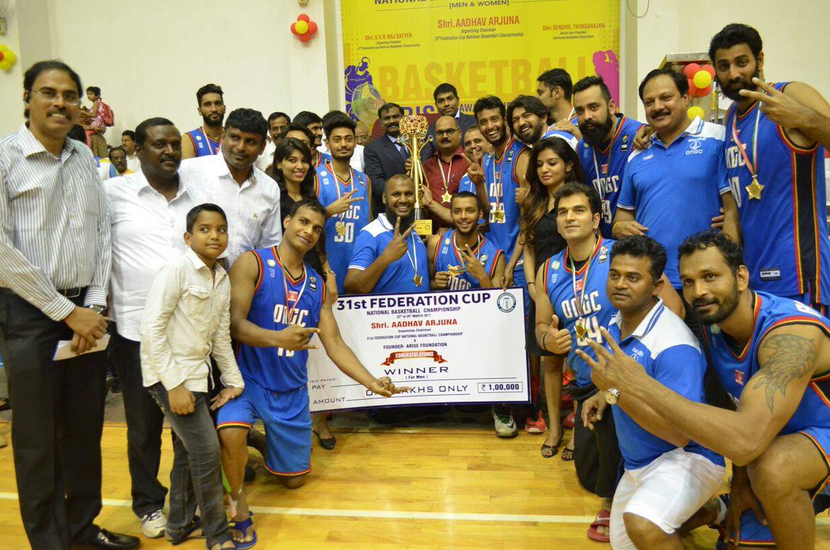 SABA's #FIBAAsiaCC 2016 representatives ONGC 🇮🇳 win Basketball Federation of India's #FedCup2017 for the third consecutive year 🎊🎉🏆🏅