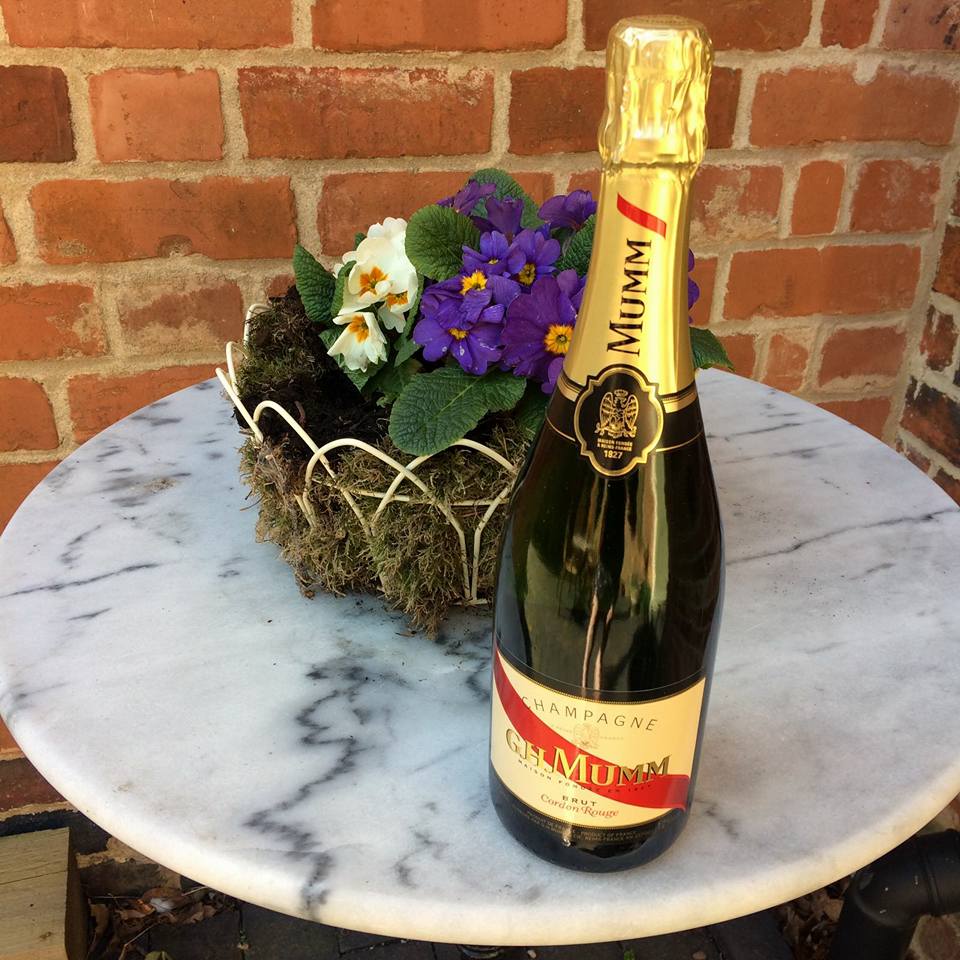 #Mumm champagne for Mother's Day on one of our marble tables ! #marble tables ~ #zinctables