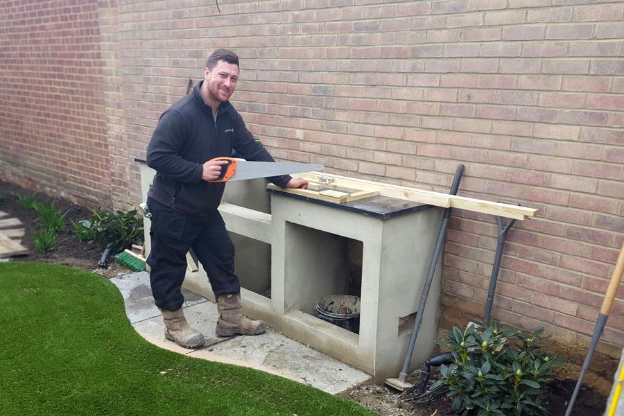 LandSolUK's tweet photo. You can see by his smile that James just loves building #bespoke built-in barbecues! https://t.co/gsaplaHEXN