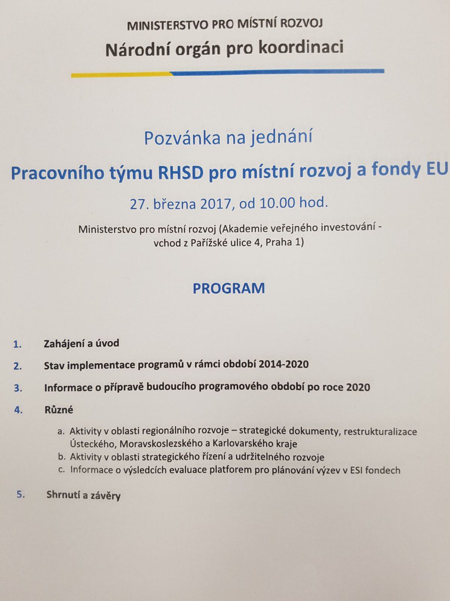 tripartita_cz's tweet photo. Na @mistnirozvoj jedná pracovní tým #tripartita pro místní #rozvoj a #fondy #EU. #Implementace programů 2014-2020, ale i #restrukturalizace https://t.co/elTHVdyocX