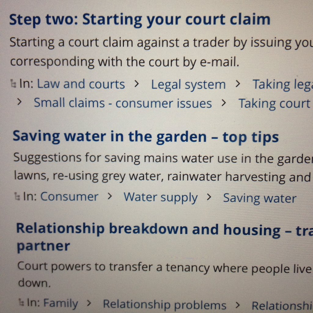 TJRedfern's tweet photo. Good to see #CitizensAdvice keeping priorities in order #courtclaim #savewater #relationshipbreakdown https://t.co/1gNdSLnTEZ