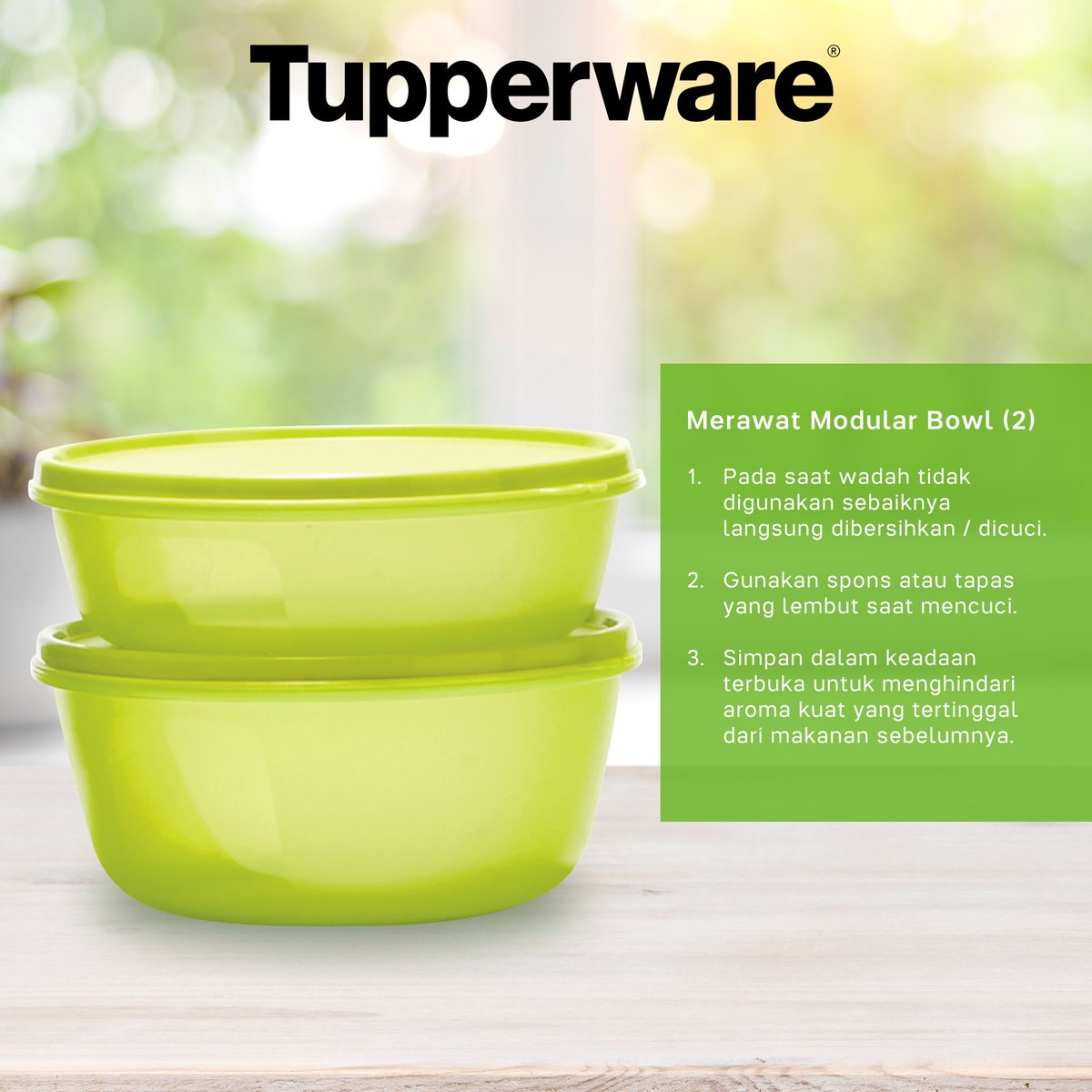 tupperwareID's tweet photo. Ayo bun rawat Modular Bowl (2) agar tetap awet, ikuti cara perawatannya di bawah ini #TupperwareFridgeTips #TupperwareFridgeCollection https://t.co/25Chfd7qtf