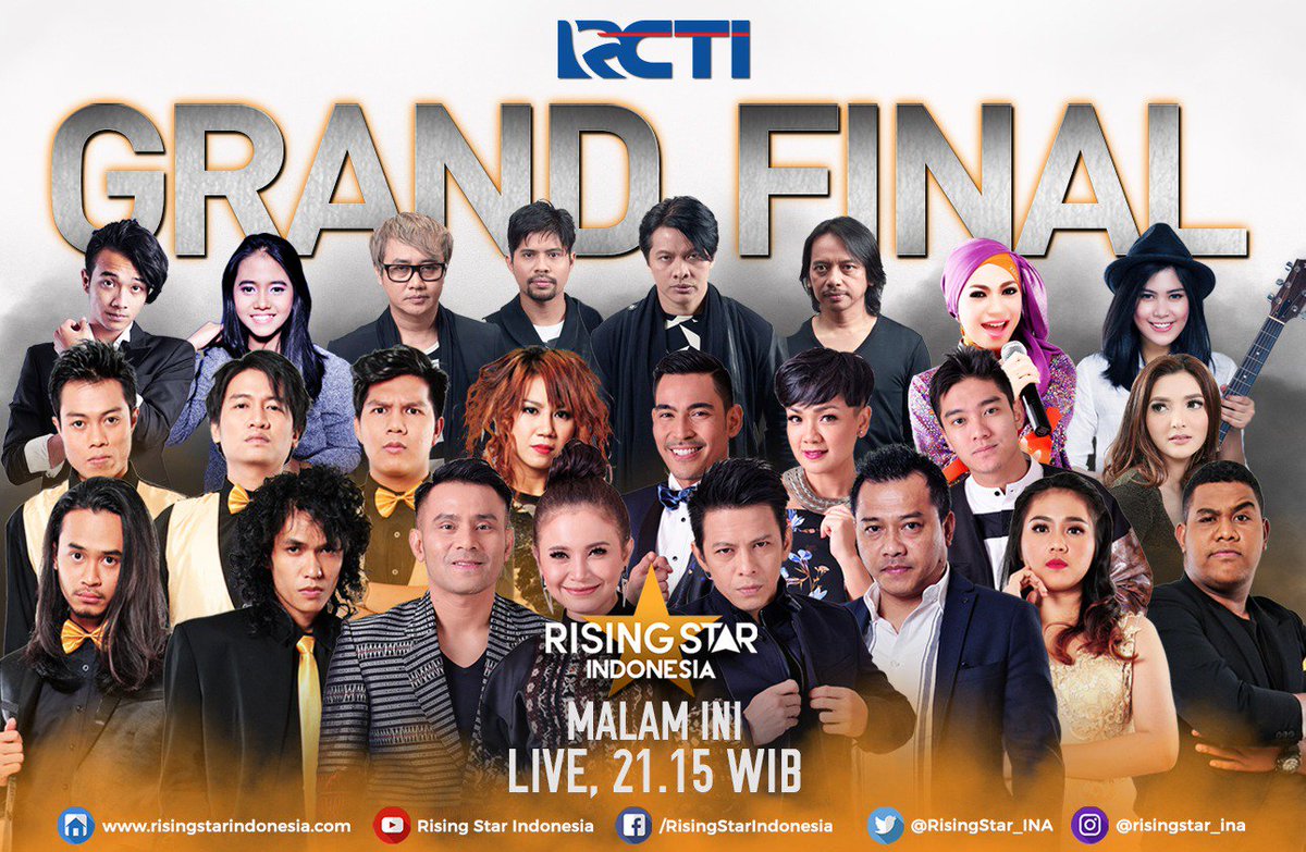 We are ready for TONIGHT!🙌

Siapakah yang akan keluar sebagai Juara Rising Star Indonesia season 2??
Jawabannya MALAM INI, pukul 21.15 WIB.