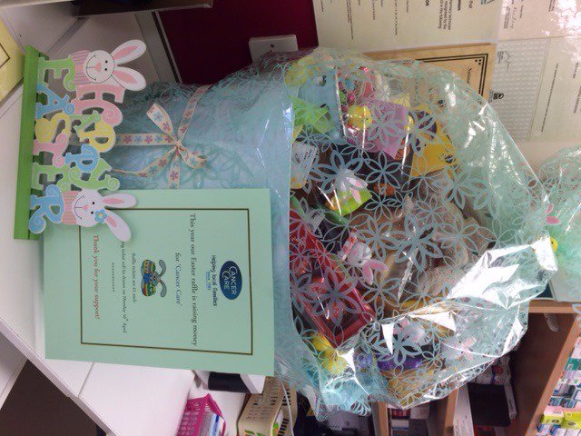 SedberghMP's tweet photo. Easter Hamper! Raising funds for Cancer Care. Please pop into the surgery, raffle tickets at £1.00 each. To be drawn on Monday 10th April! https://t.co/tFlPBZ2GnB