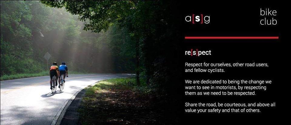 We believe that re[s]pect goes a long way - for ourselves, other road users and fellow cyclists. <a href="/BestmedScheme/">Bestmed</a> @asgsport #respectcampaign
