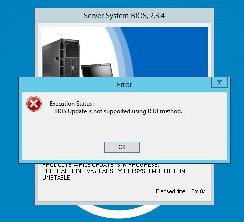 StrathallanIT's tweet photo. @DellCares Hi, getting this error when I try to update the BIOS on a few dell servers? I have the service tag and chassis model if needed. https://t.co/mBU706Cj7z