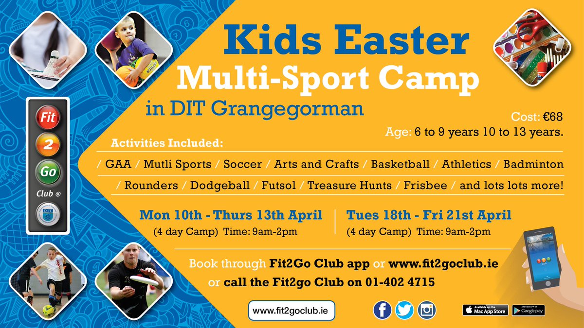 tudubfitness's tweet photo. Looking to keep the  kids active over easter? Book Your child's place for our #easter camp via the fit2goclub app. #fitfam @ditofficial https://t.co/ZfN0pTnC0y