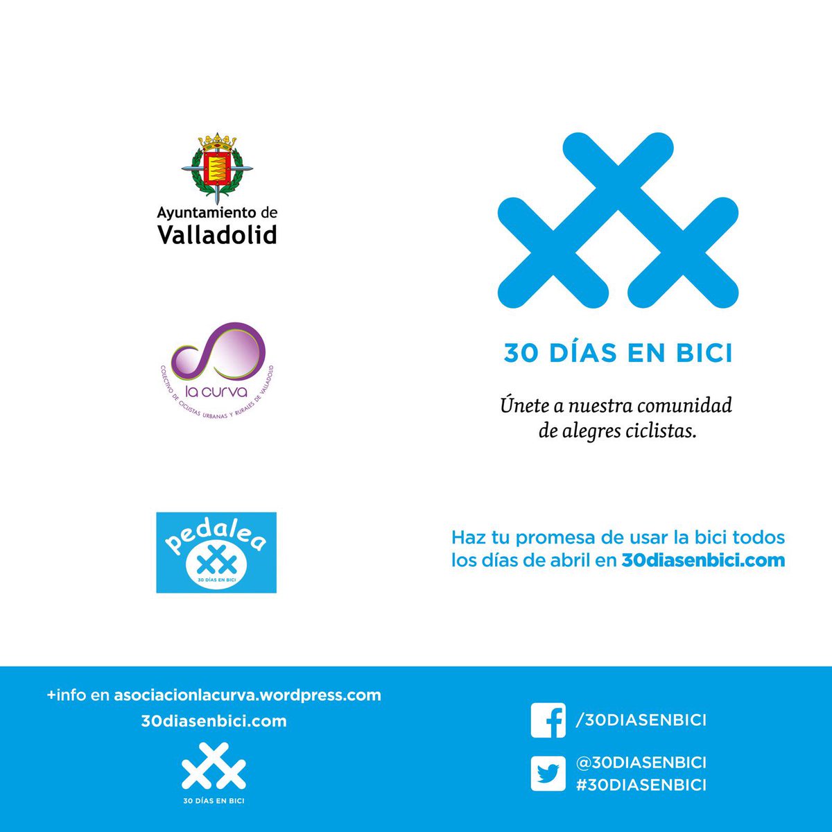 AyuntamientoVLL's tweet image. #Valladolid se suma al proyecto @30diasenbici que arrancará el #1Abril ¿Qué? ¿Te animas?
#30diasenbici #30deb 🚲 
owl.li/g6FR30ahC0i