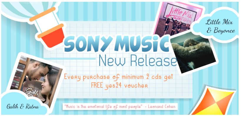 kpop4uina's tweet photo. SONY MUSIC New Release ada disini. Ada lagu-lagu dari Galih &amp; Ratna juga lho :) https://t.co/Y5v13QHNJo #musikPromo https://t.co/5ufSDUQQ3c