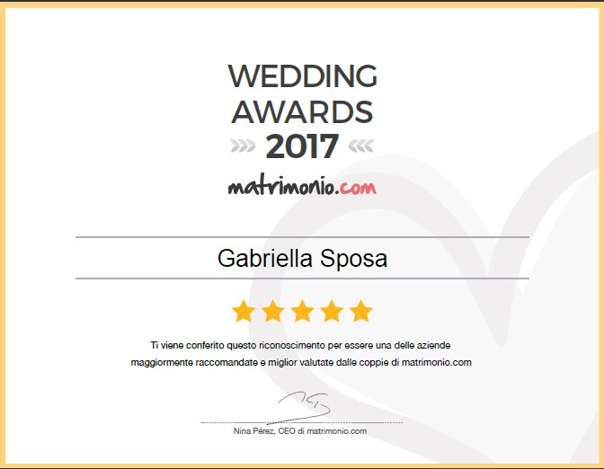 Wedding Awards 2017 per la categoria "Sposa e accessori"! 

gabriellasposa.com/eventi-notizie…

#moda #matrimonio #fashion #Toscana