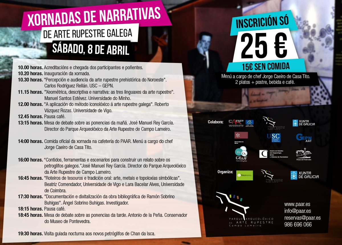 GEPNUSC's tweet photo. El próximo sábado, 8 de abril, os esperamos en las "Xornadas de Narrativas de Arte Rupestre Galega", que se celebrarán en el @ParqueA https://t.co/NSqfr6lNh0