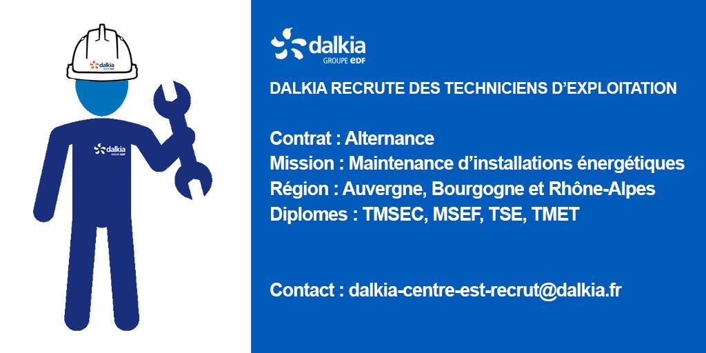Dalkia On Twitter Emploi Dalkia Recrute Des Techniciens D Exploitation En Alternance H F Maintenance D Instal Energetiques Job Https T Co Vzesh3jwbw Https T Co Ilvu9wmiqc