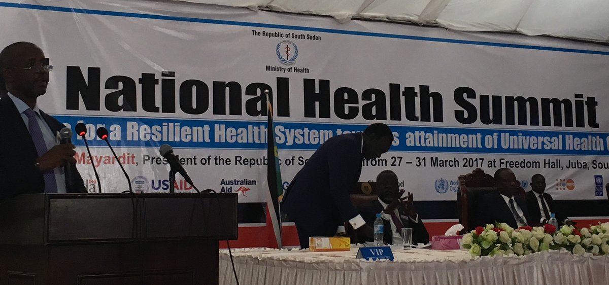 wynneboelt's tweet photo. #3rdNationalHealthSummit brings partners, including @WHO Rep Dr Usman, to build a resilient #SouthSudan health system and attain #UHC https://t.co/OluxjmYFuj