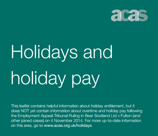 acasorguk's tweet photo. Questions about holiday rights or restrictions on taking leave? Check out our guide to holidays & pay https://t.co/a7Eqlc12TT #HRSpringClean https://t.co/BzljazCU0X