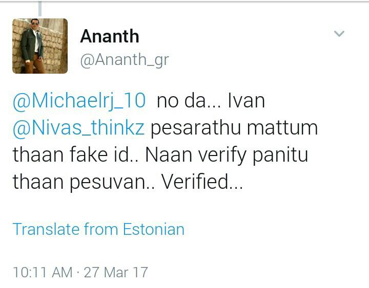 plutotrends's tweet photo. Neye Fake id Ithula other accounts verify panitu pesuvaram #FakeIdDubakoorAnanth @ananth_gr is now trending in pluto
https://t.co/5wctu0RqeI https://t.co/4pJDebzIc0