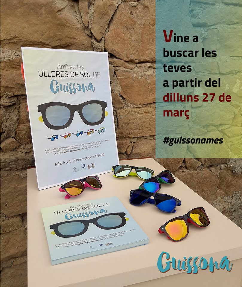 MuseudeGuissona's tweet photo. Avui es posen a la venda les ulleres de sol "Guissonames". Et quedaràs sense? #MuseudeGuissona #Guissonames #cinccolors #preparalestiu https://t.co/xjwg9Nivme