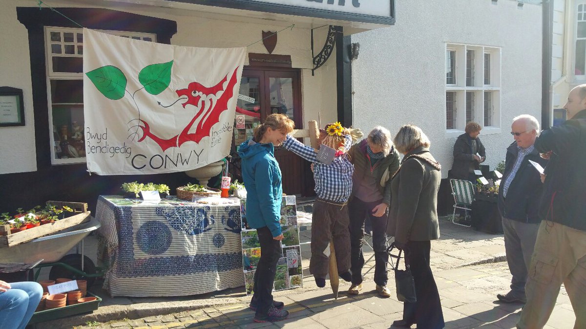 #Mayor chatting to Incredible Edible at #Conwy #SeedFair today