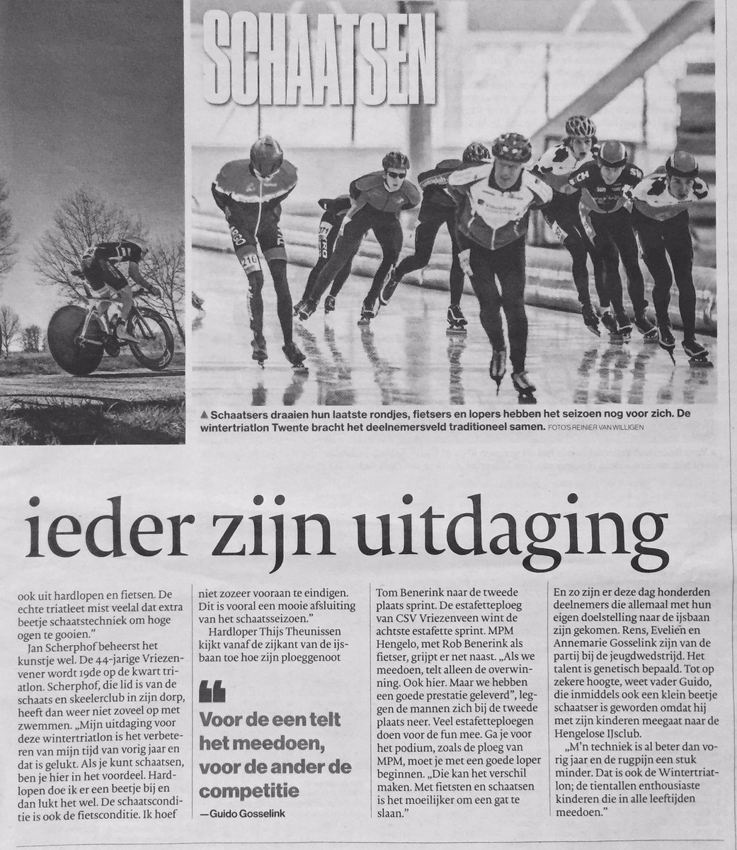 #ENSCHEDE #WinterTriathlonTwente #lopen #fietsen #schaatsen #tubantia <a href="/TCTwente/">TriathlonClubTwente</a>