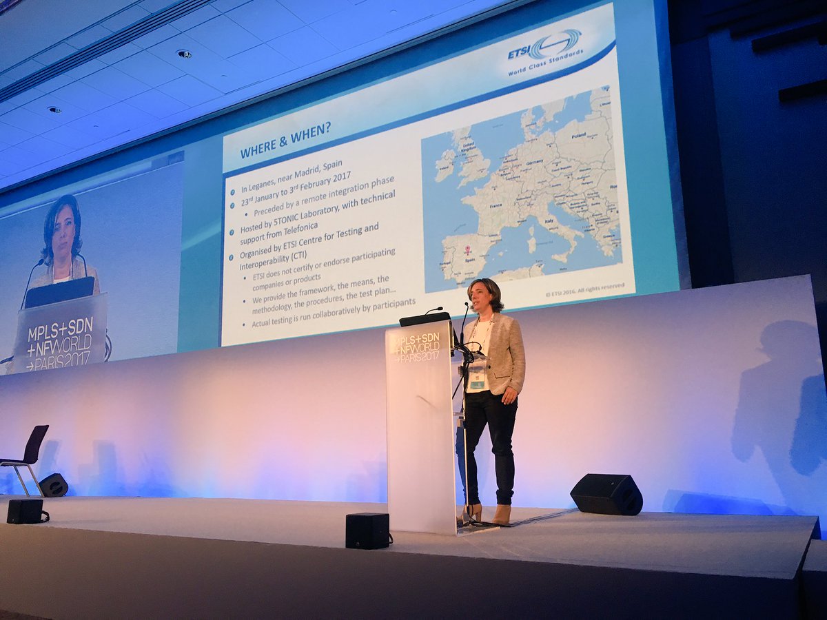 OpenSourceMANO's tweet photo. Great @ETSI_STANDARDS tutorial at #MPLSWC17 in Paris last week, incl. OSM sessions and live demos. Stay tuned for the preso decks &amp; videos! https://t.co/MAWtbheapF