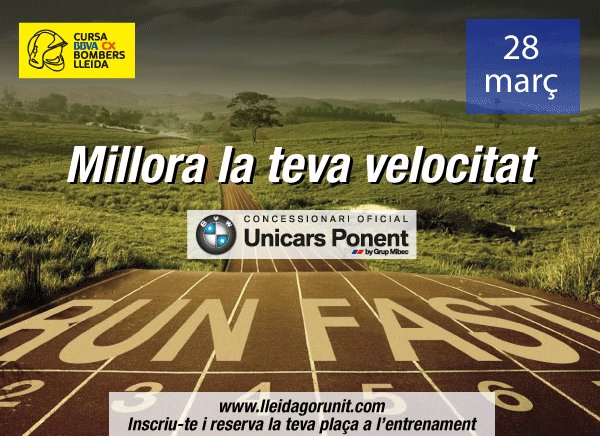 Vine a entrenar amb nosaltres al <a href="/lleidagorunit/">Lleida Go Run It</a> i <a href="/BMW__UNICARS/">BMW Unicars Ponent</a> Aquest dimarts a les 20h segueix la teva preparació.