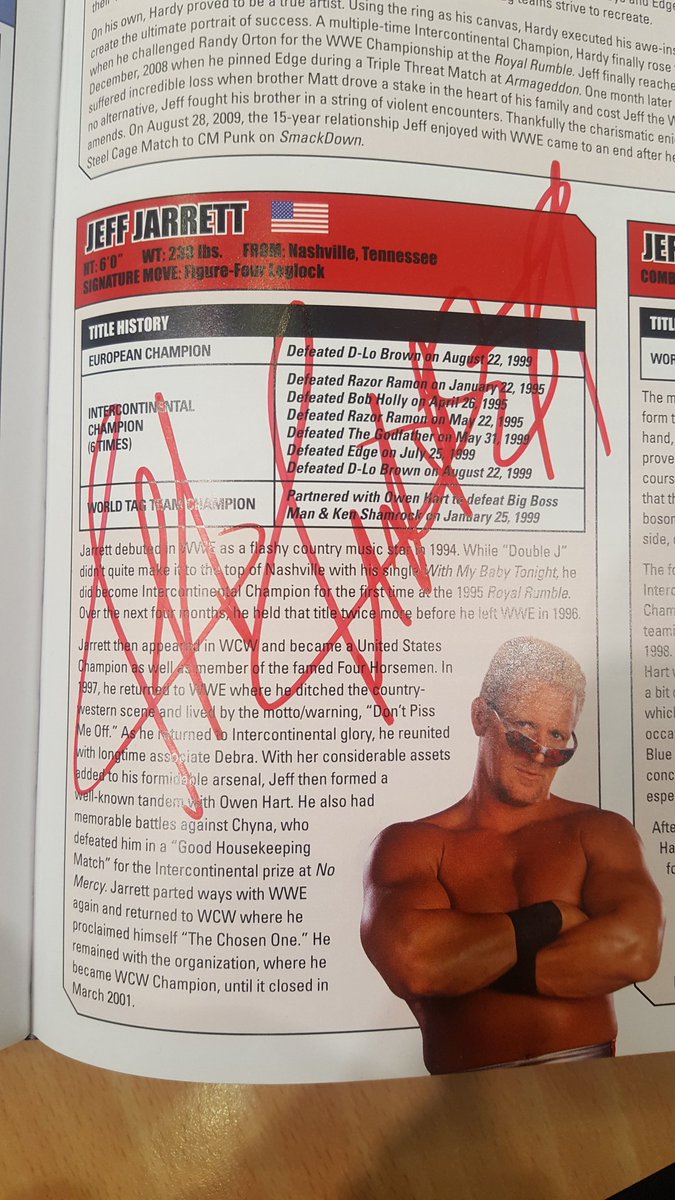 AndyGauld's tweet photo. Thanks for the Autograph @RealJeffJarrett!! 👍#WOSWrestling #ImpactWrestling @WOSWrestlingITV https://t.co/qcqmXd5yf6