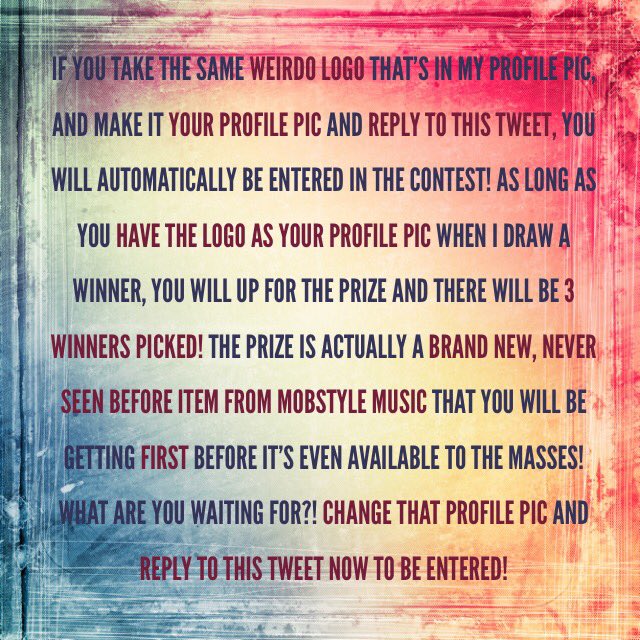 Bukshizzle's tweet photo. Contest time! Who's ready for a FREE brand new item from Mobstyle?! All you have to do is read this carefully &amp; follow the instructions! 💀 https://t.co/FIYQfwthIT