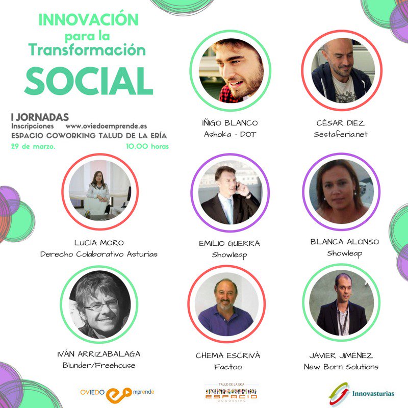 Todos estarán con nosotros en Miércoles: <a href="/newbsolutions/">Newborn Solutions</a> <a href="/feelDOT/">DOT</a> <a href="/sestaferianet/">Sestaferia.net</a> <a href="/ADCAsturias/">ColaborativoAsturias</a> <a href="/Showleap/">Showleap Technologies</a> <a href="/FreeHouseOviedo/">FreeHouse</a> @FactooES <a href="/coop_57/">Coop57</a>