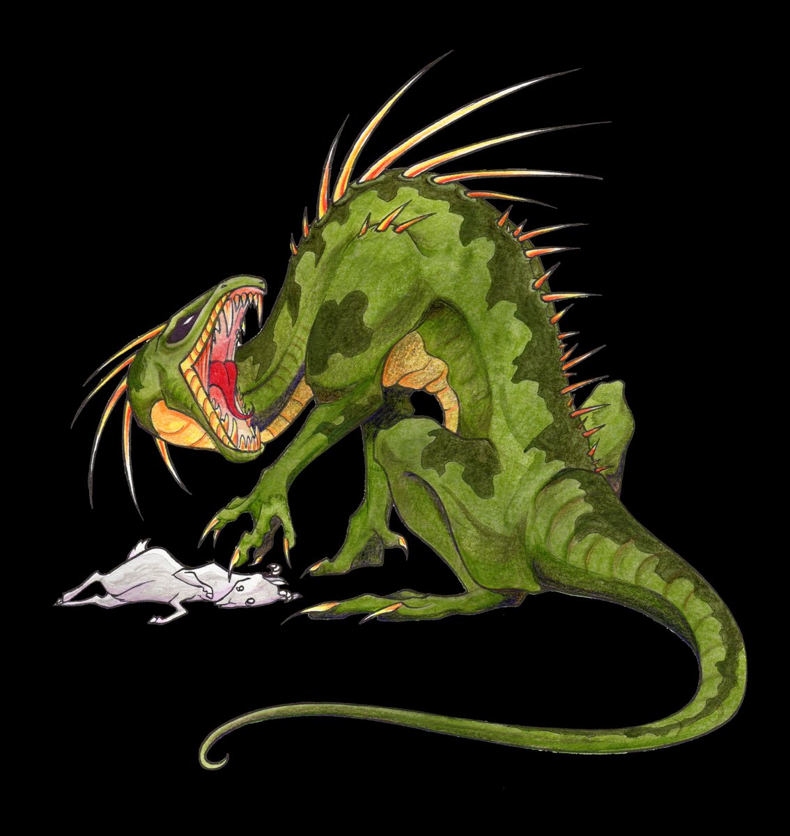 snowdragongames's tweet photo. Today's monster is el chupacabra. In our universe, they are reptilian and less dog-like. And vicious, though some say they are sapient...wut https://t.co/ToslaMLnQM