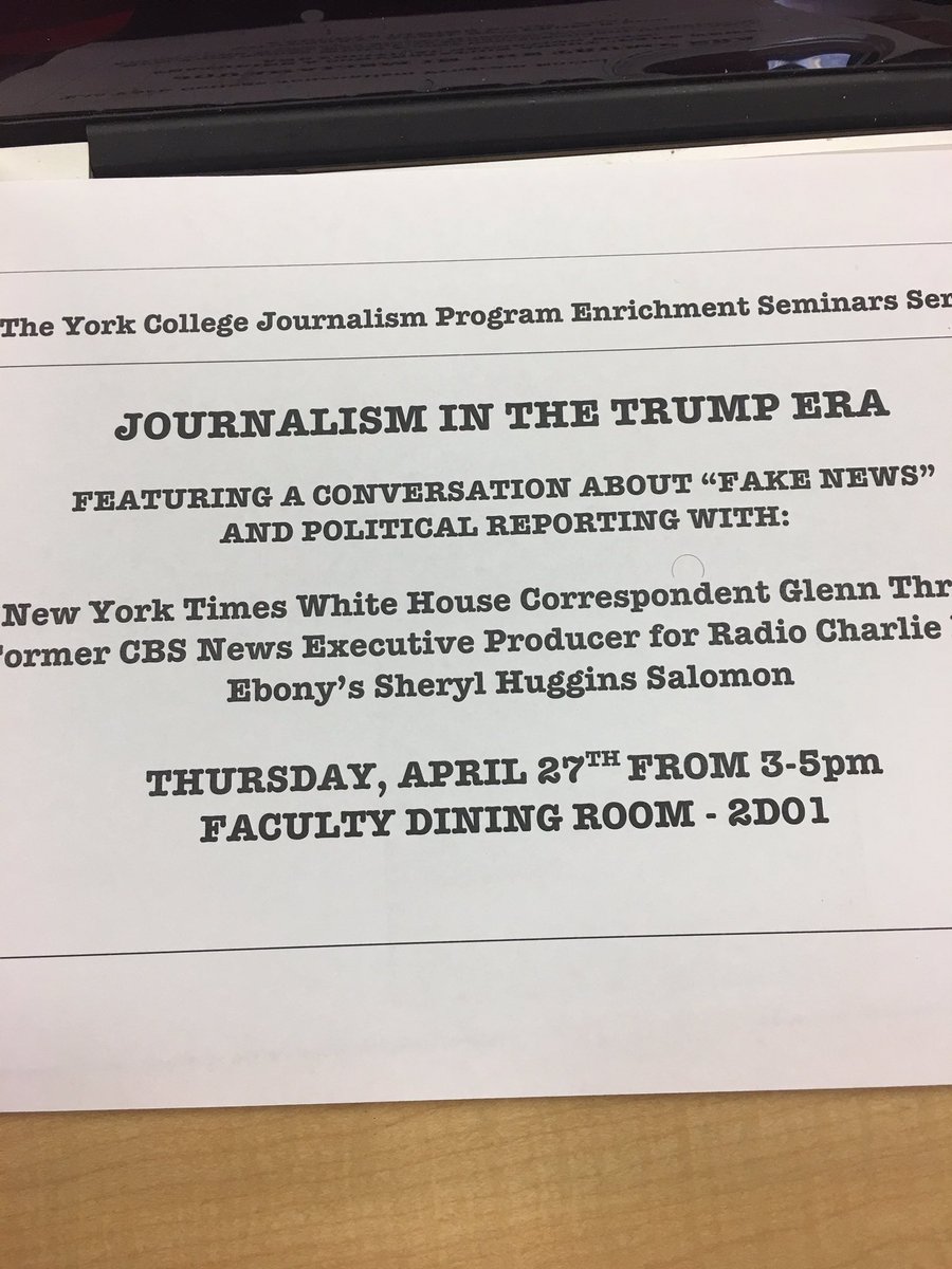 AshleyOliver95's tweet photo. Come out and support on April 27th.

Opportunity to shadow NY Times White House Correspondent Glenn Thrush #yorkjournalism https://t.co/BSG0jut9mz
