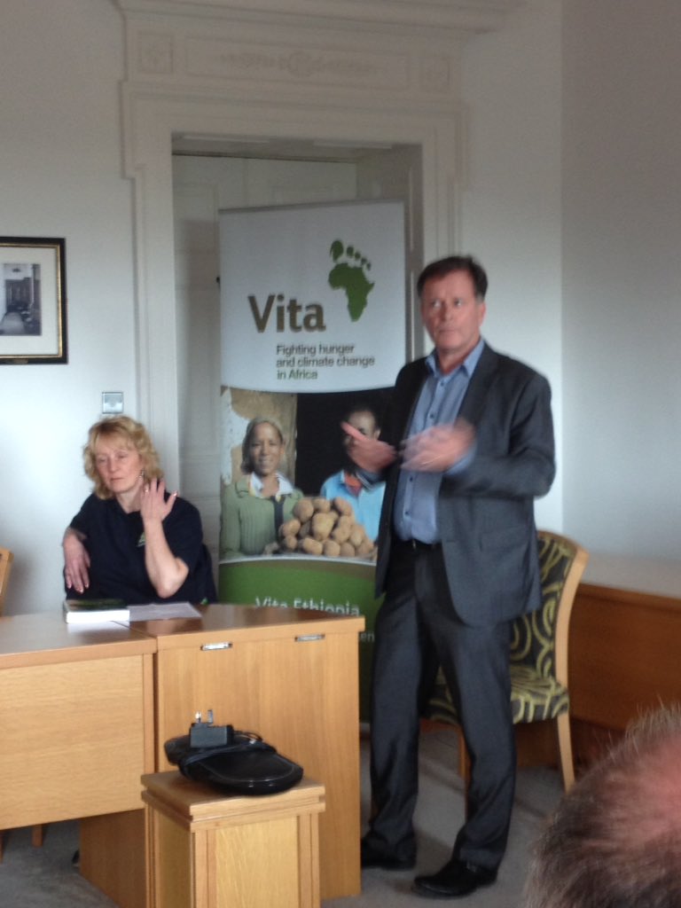 JWeakliam's tweet photo. Speaking at the launch of Growing the Potato Crop - a manual for sub Saharan farmers in @Teagasc today - printing kindly sponsored by Iverk https://t.co/sT32pGSfQh