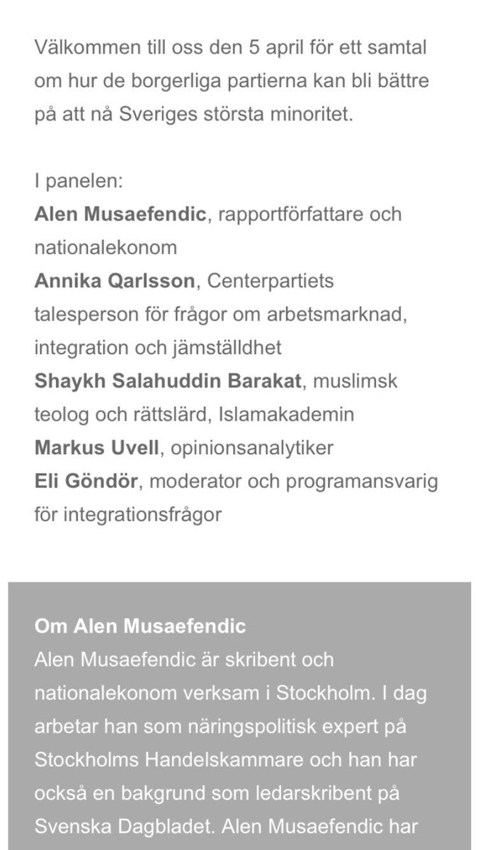 CarinaHagg's tweet image. Intressant men ska sägas att muslimer är individer o inget kollektivt #Timbro #identitetspolitik
