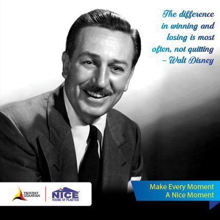 NicePlastics's tweet photo. #NiceInspiration: The difference in winning and losing is most often, not quitting – Walt Disney https://t.co/cjzT0q61pB