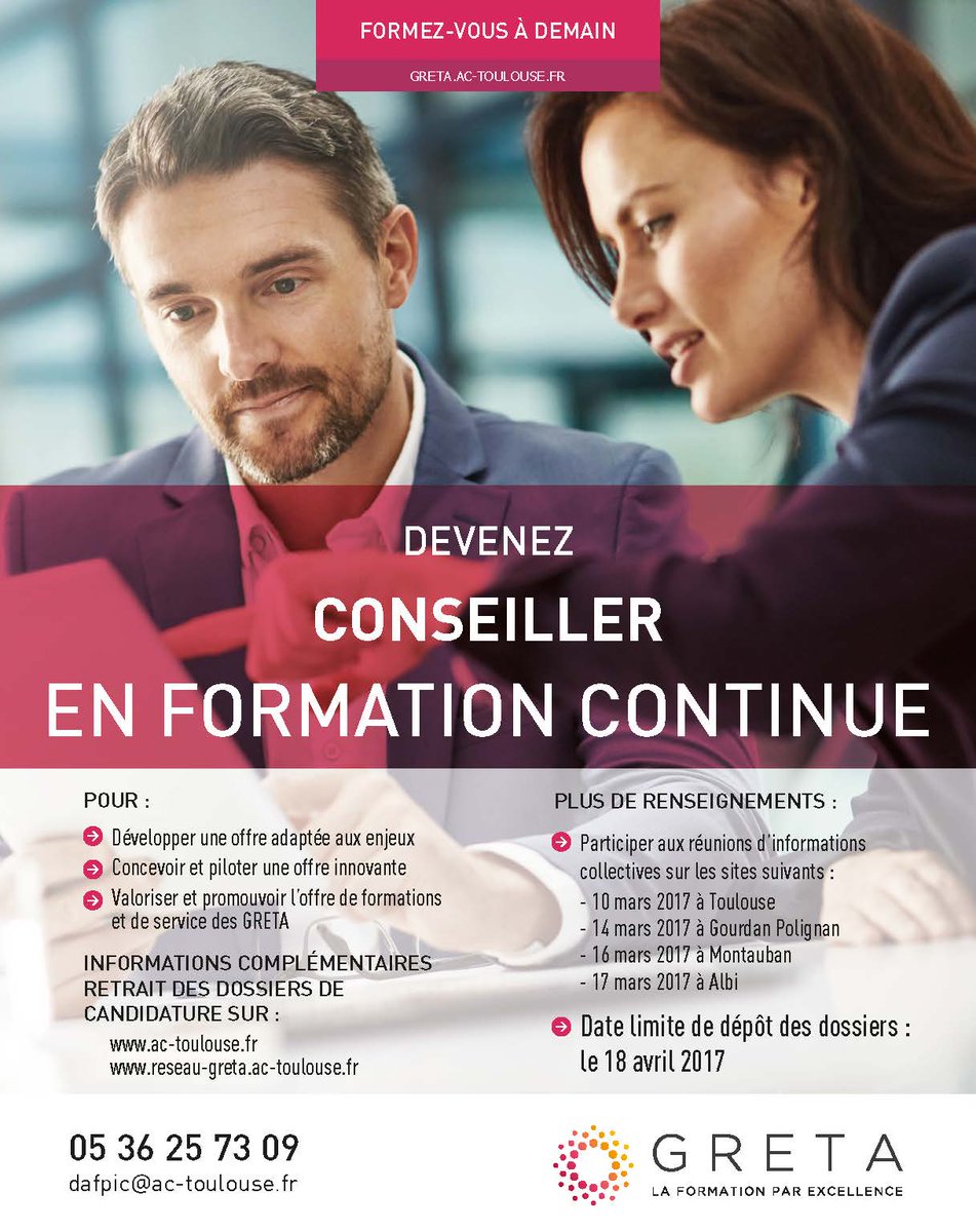 gretaOccitanie's tweet photo. Le métier de Conseiller en Formation Continue vous intéresse. https://t.co/GH9vRZe9wH https://t.co/9O505bYbhG