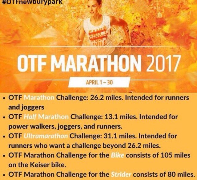 Sign up today for your marathon at OTF Barrie.