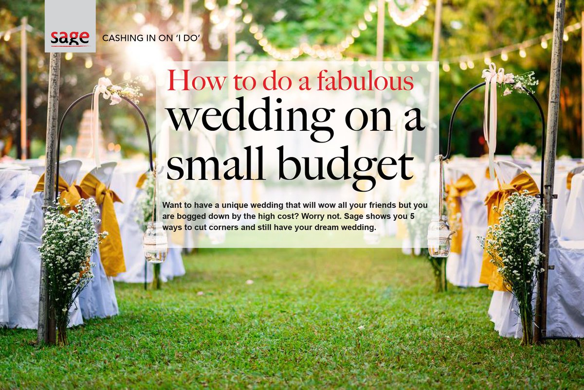 SageMagEA's tweet photo. Want a unique wedding but are bogged by high cost? In 5 days #Sagemagazine will show you ways to cut corners &amp; still have your dream wedding https://t.co/U0xtDXpPU7