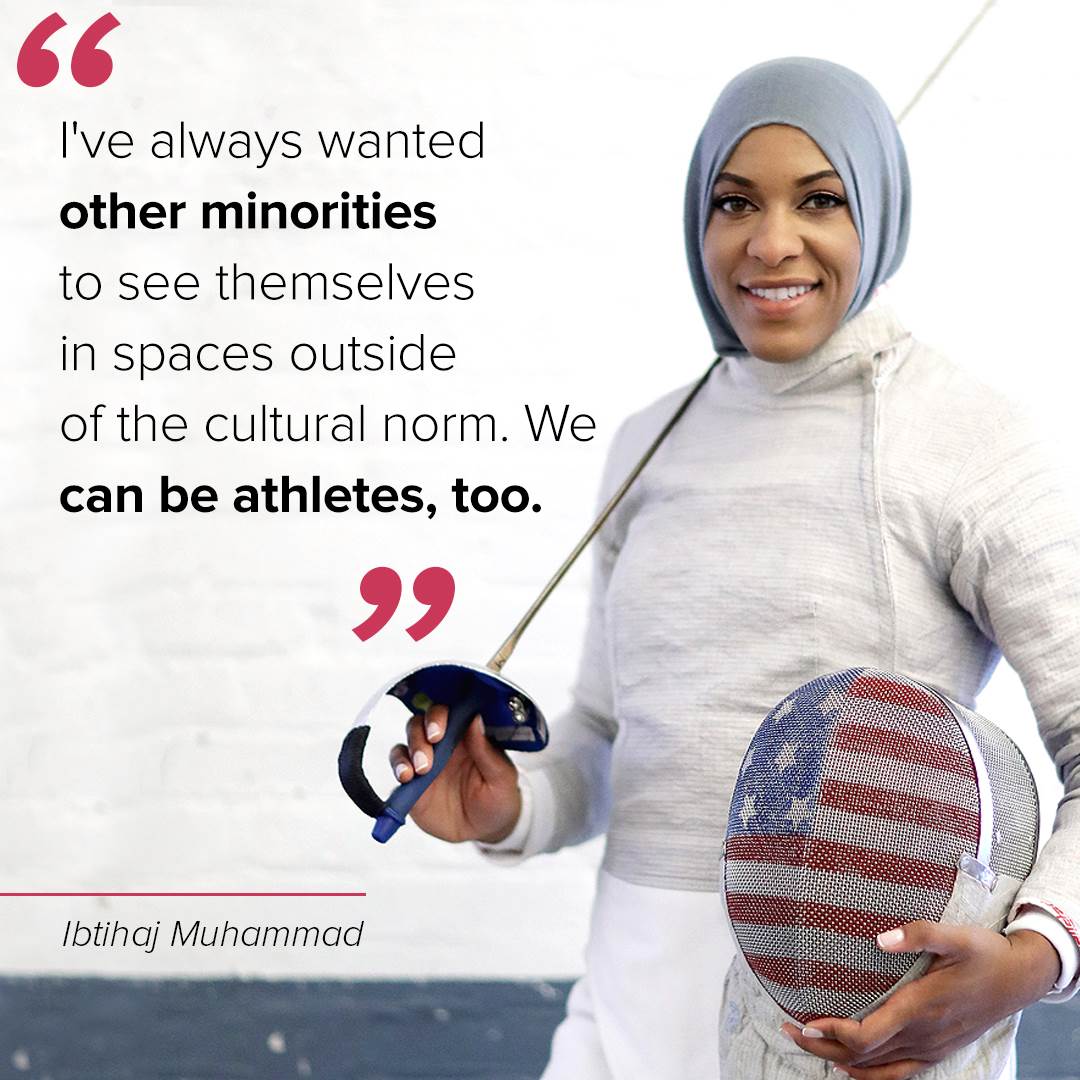 Ive always wanted othr minorities 2c thmselves in spaces outside of cultural norms.We cn b athletes too ~ <a href="/IbtihajMuhammad/">Ibtihaj Muhammad</a> #muslimwomensday