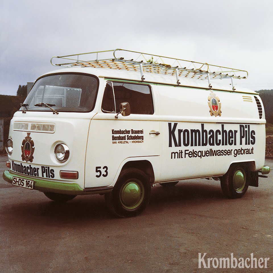 krombacherUK's tweet photo. Krombacher’s very own Type 2 VW Campervan back in 70s #Authentic #German #PilsIsOurPassion #Krombachering https://t.co/VHfUBFtnXY