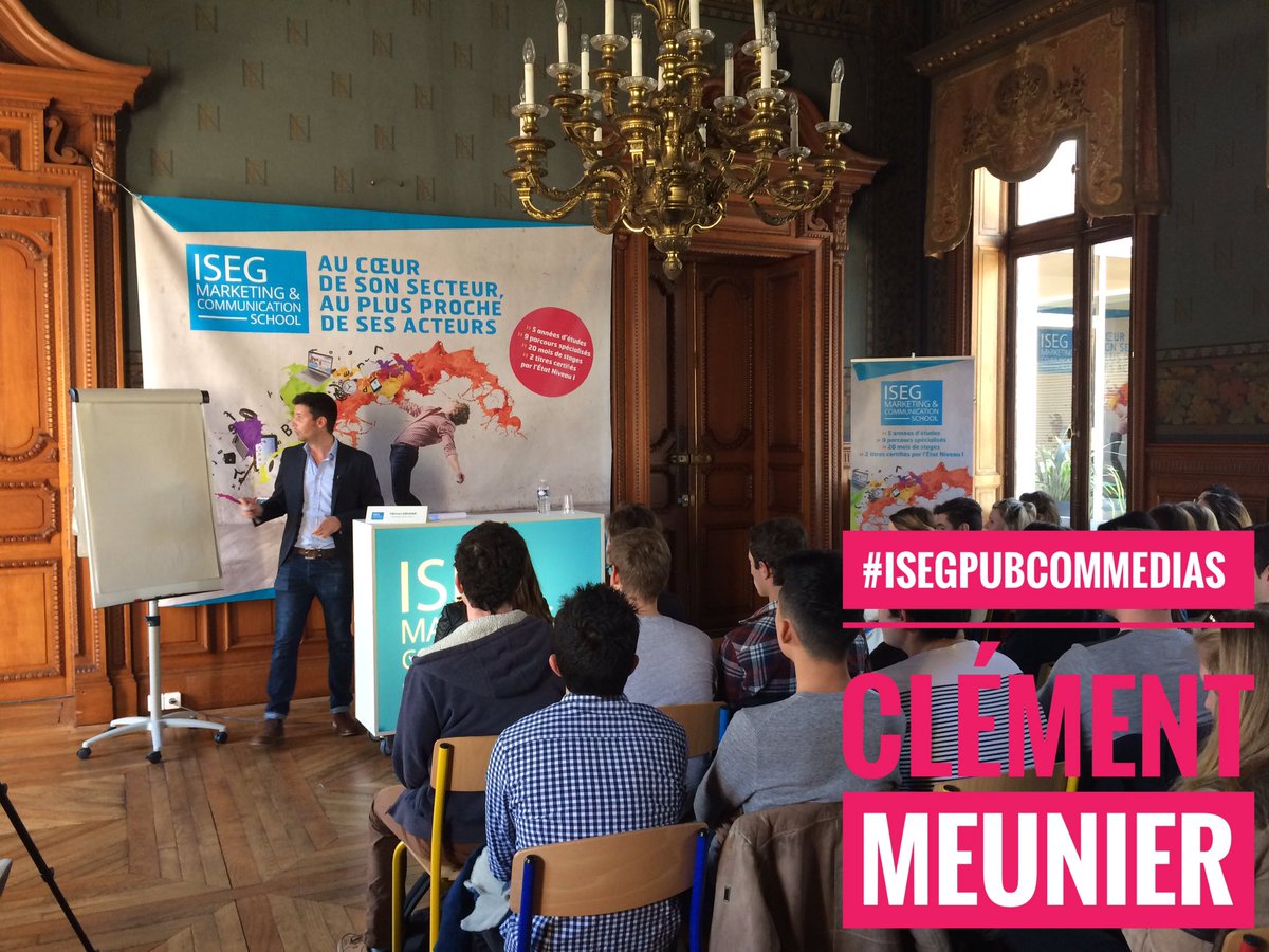 iseg_nantes's tweet photo. Merci Clément Meunier, journaliste sportif pour @France2tv @Francetele durant #IsegPubComMedias #Nantes à l'@isegmcs #lecolequinedortjamais https://t.co/BqkWyjGGyX